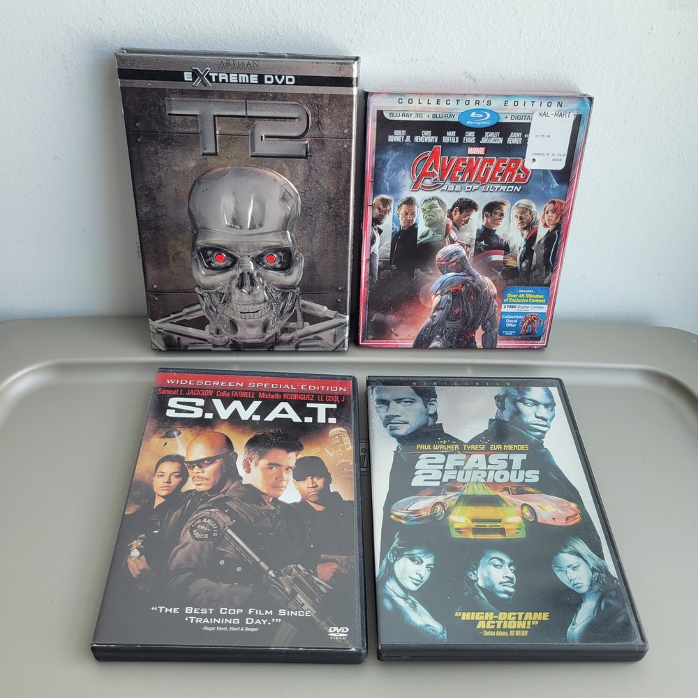 Action Movie Lot T2 Extreme Avengers Age of Ultron 2 Fast 2 Furious SWAT DVD